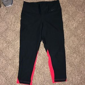 Nike crop leggings with side mesh